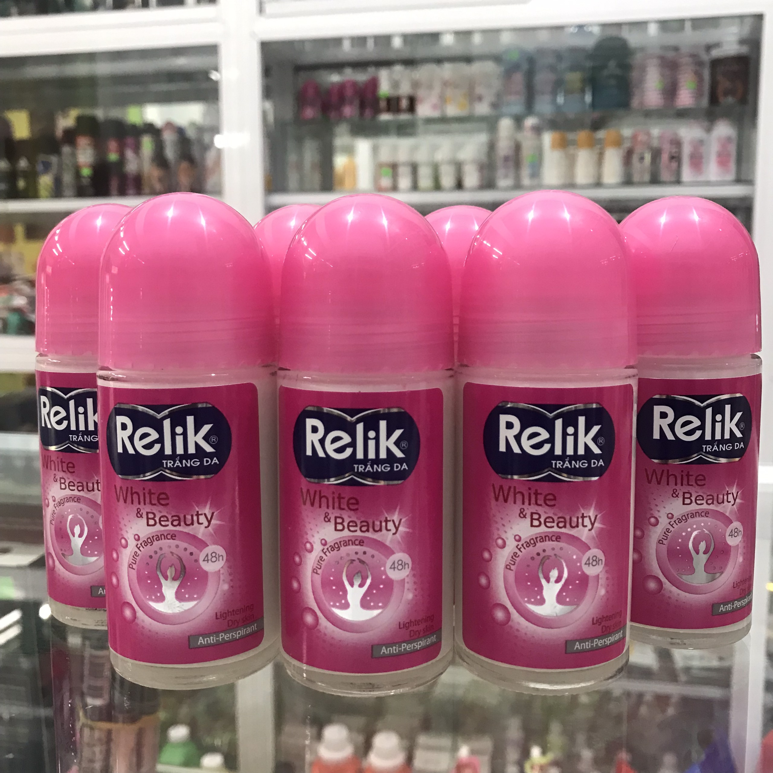 Lăn khử mùi relik trắng da