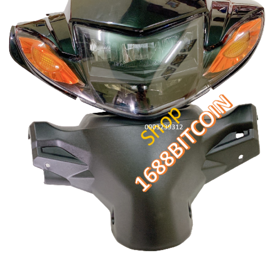 ( 3 MÓN ) Chóa đầu đèn led 2 tầng sirius hello 110 50cc,đèn pha 2 tầng xe SIRIUS -đầu đen xe sirius Helo