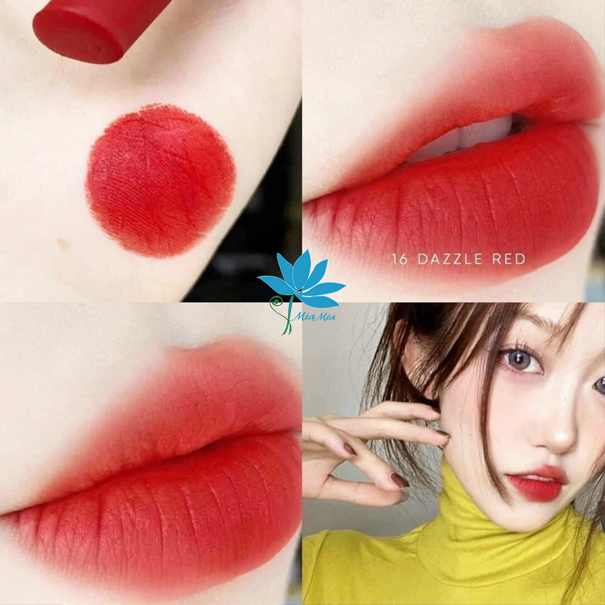 Son Thỏi Romand Zero Màu 16 Dazzle Red Đỏ Cam Son Romand Zero Matte Lipstick Lì Mịn