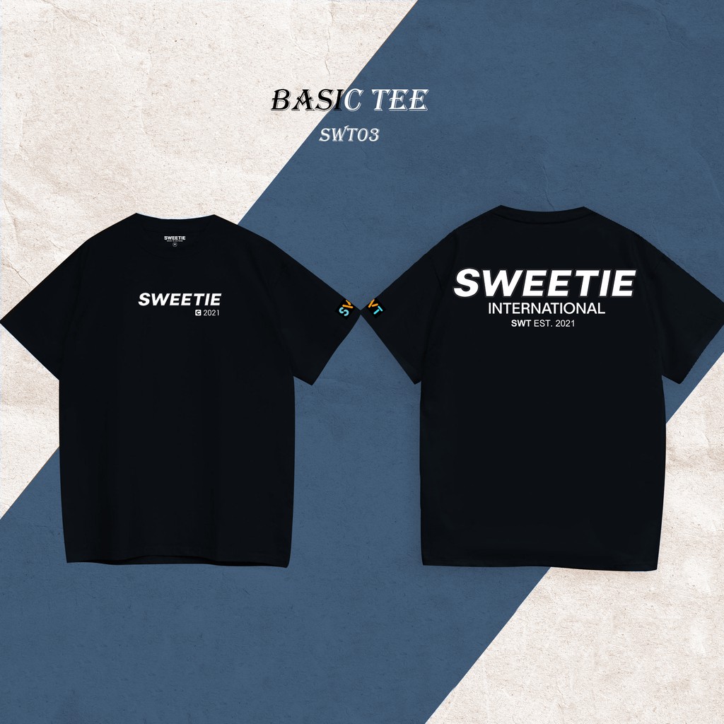 Áo thun sweetie basic tee - black - unisex