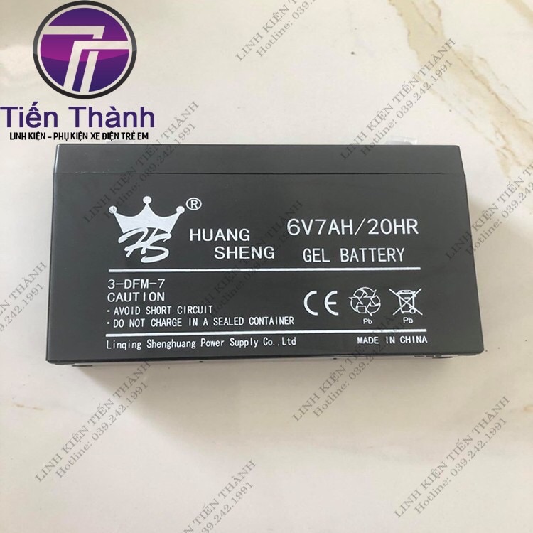 Bình Acquy 6V7ah/20HR Dùng Cho Ô Tô Xe Máy Điện Trẻ Em, Quạt Tích Điện ....vv