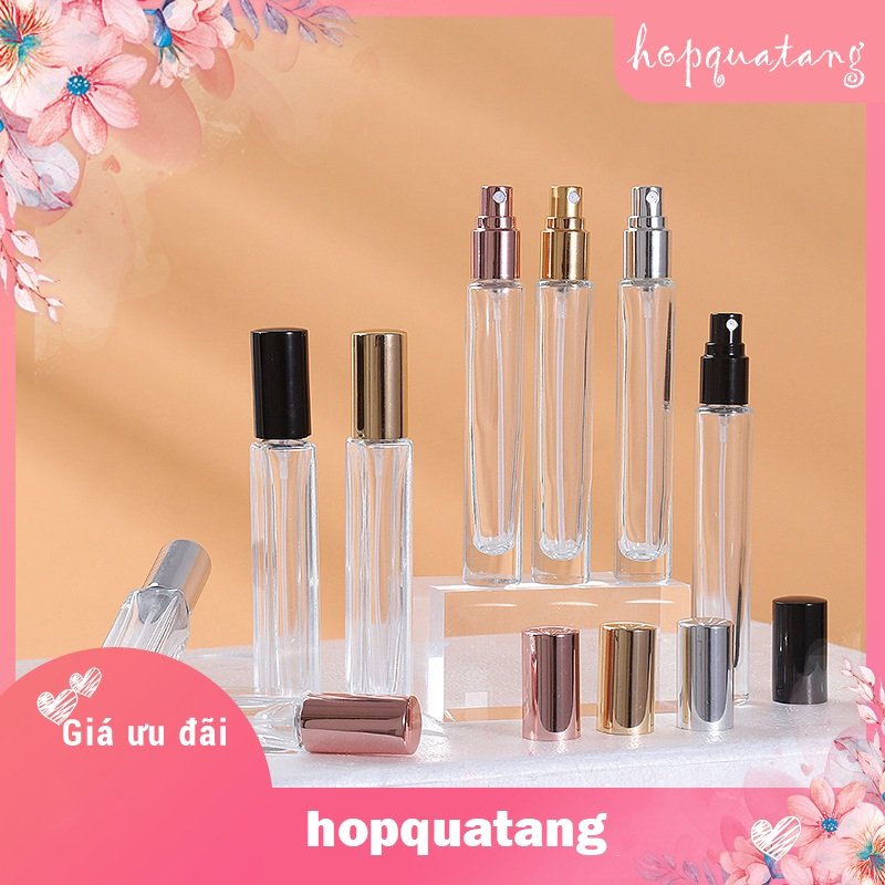 Lọ chiết nước hoa trụ vuông dài tròn dài chai chiết cao cấp 10ml