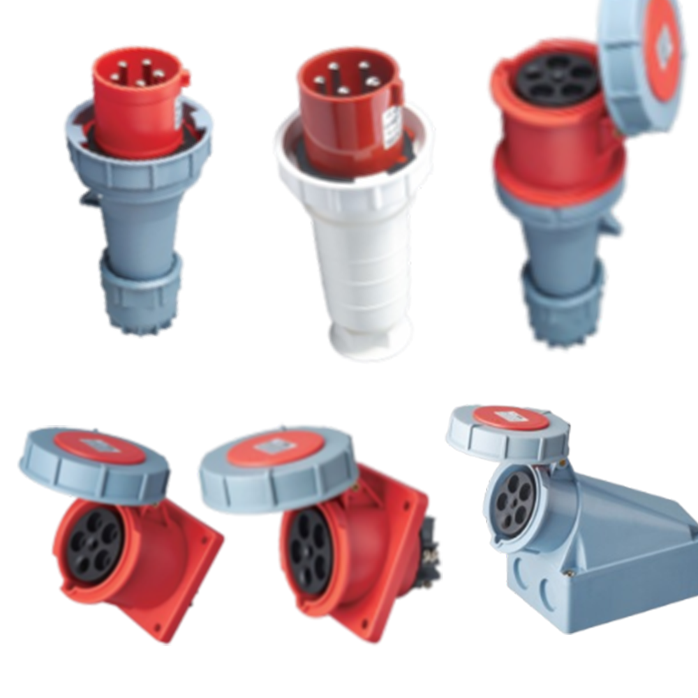 Phích cắm và ổ cắm công nghiệp 63a / 125a 3p+n+e ip67 cao cấp mpe