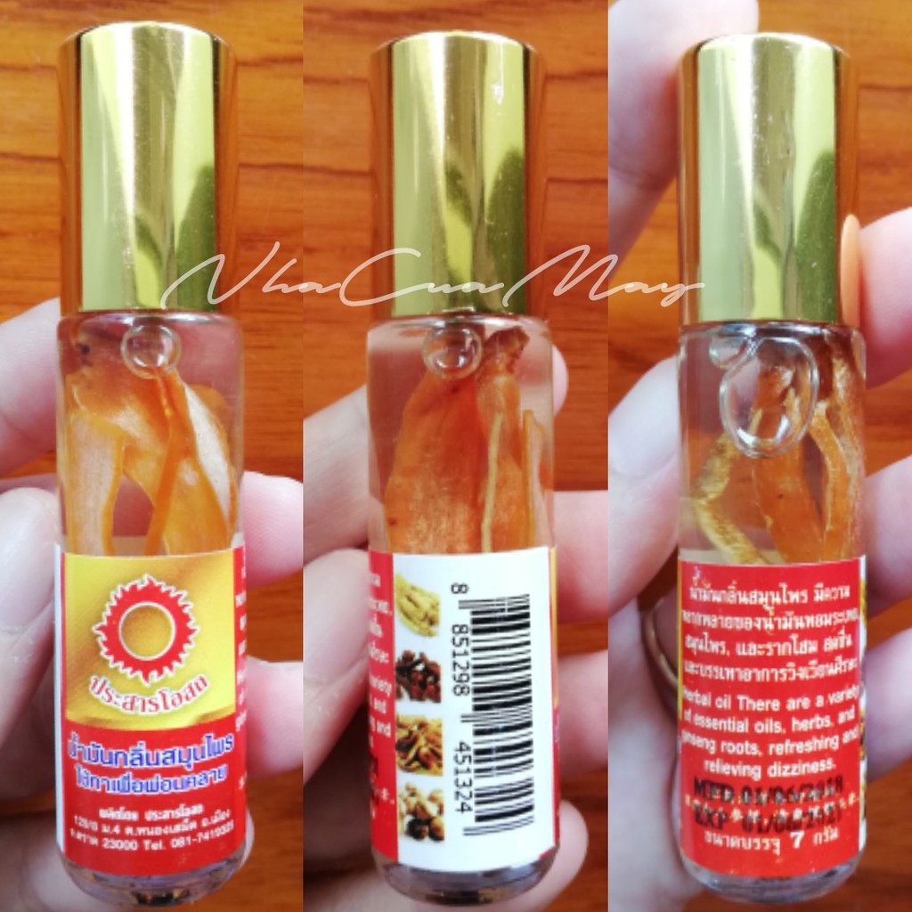 01 dầu nhân sâm mặt trời đỏ 4 vị cổ truyền thái lan