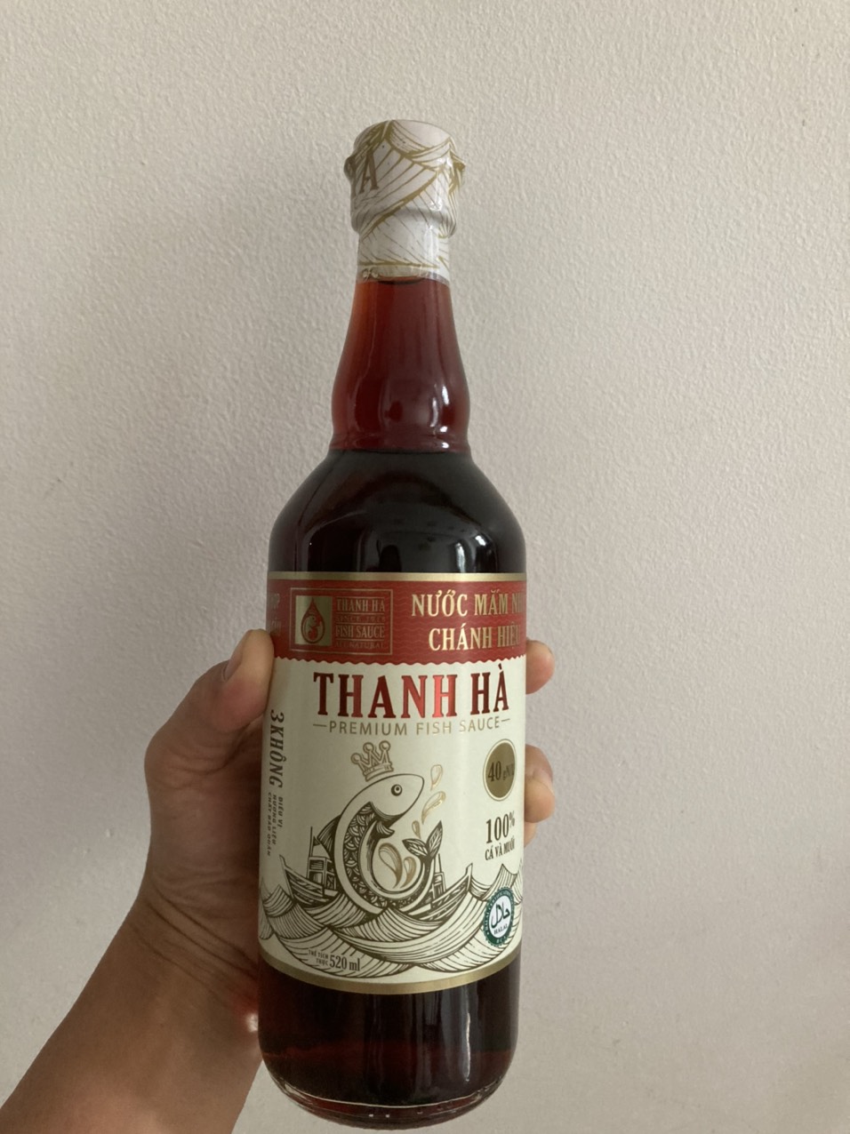 Nước mắm chánh hiệu Phú Quốc 40 độ đạm, nước mắm Thanh Hà 40N 520ml chai thủy tinh - Traditional fish sauce, Thanh Ha Brand - Phu Quoc island, Vietnam