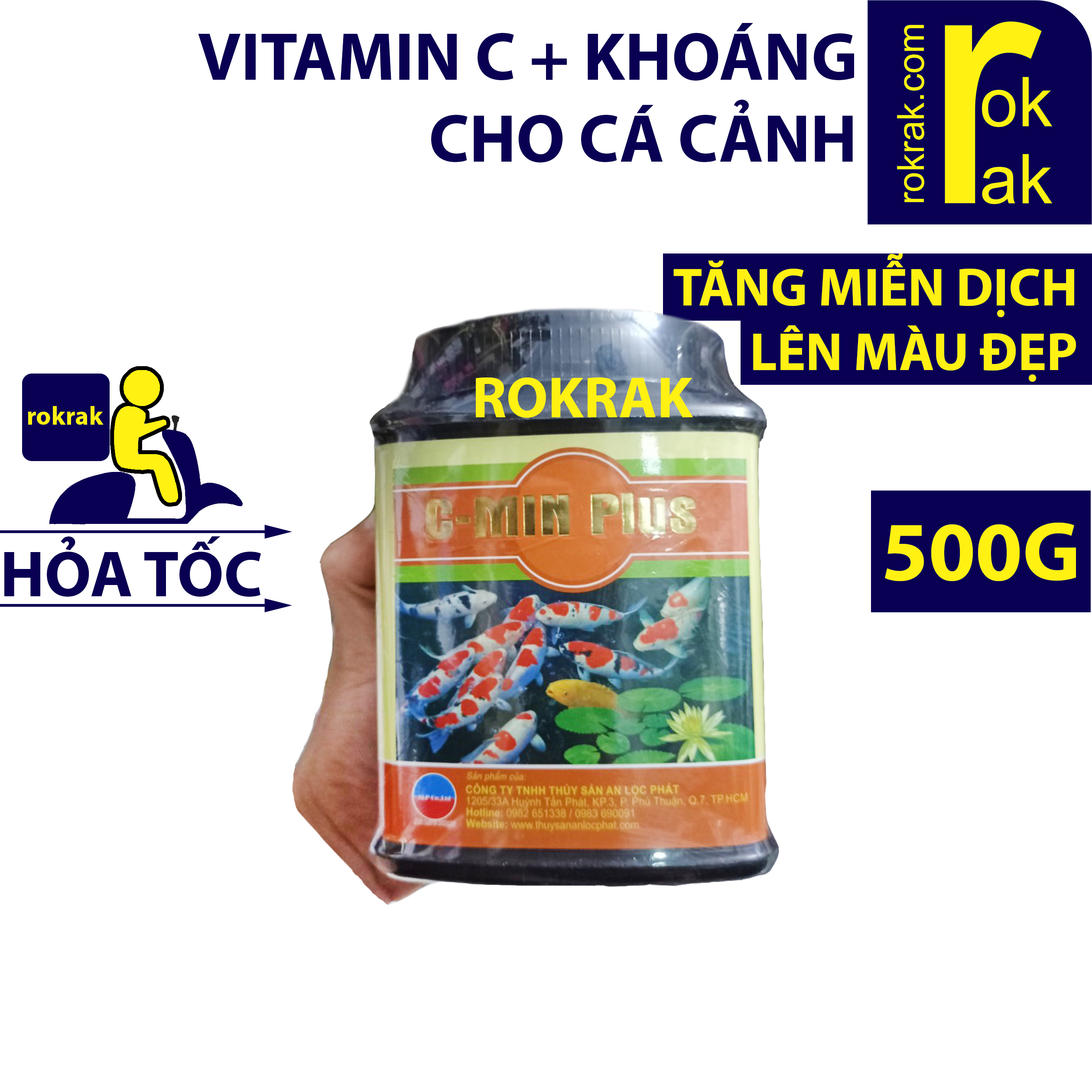 Vitamin C cho cá Koi Vàng Ba Đuôi H67 hũ NHỎ 50g