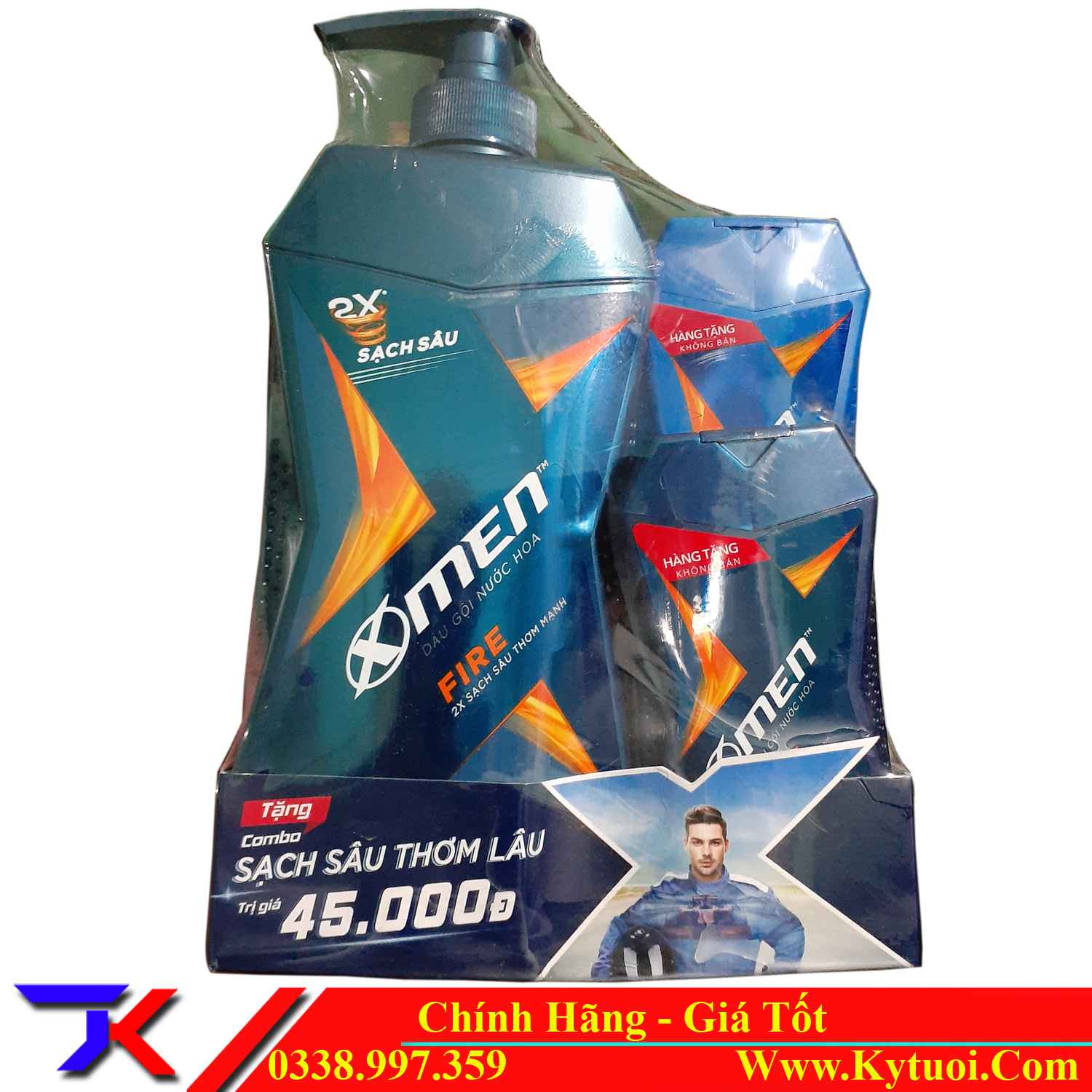 Dầu Gội Đầu Nước Hoa X-men FIRE 650g Tặng (sữa tắm + dầu gội)
