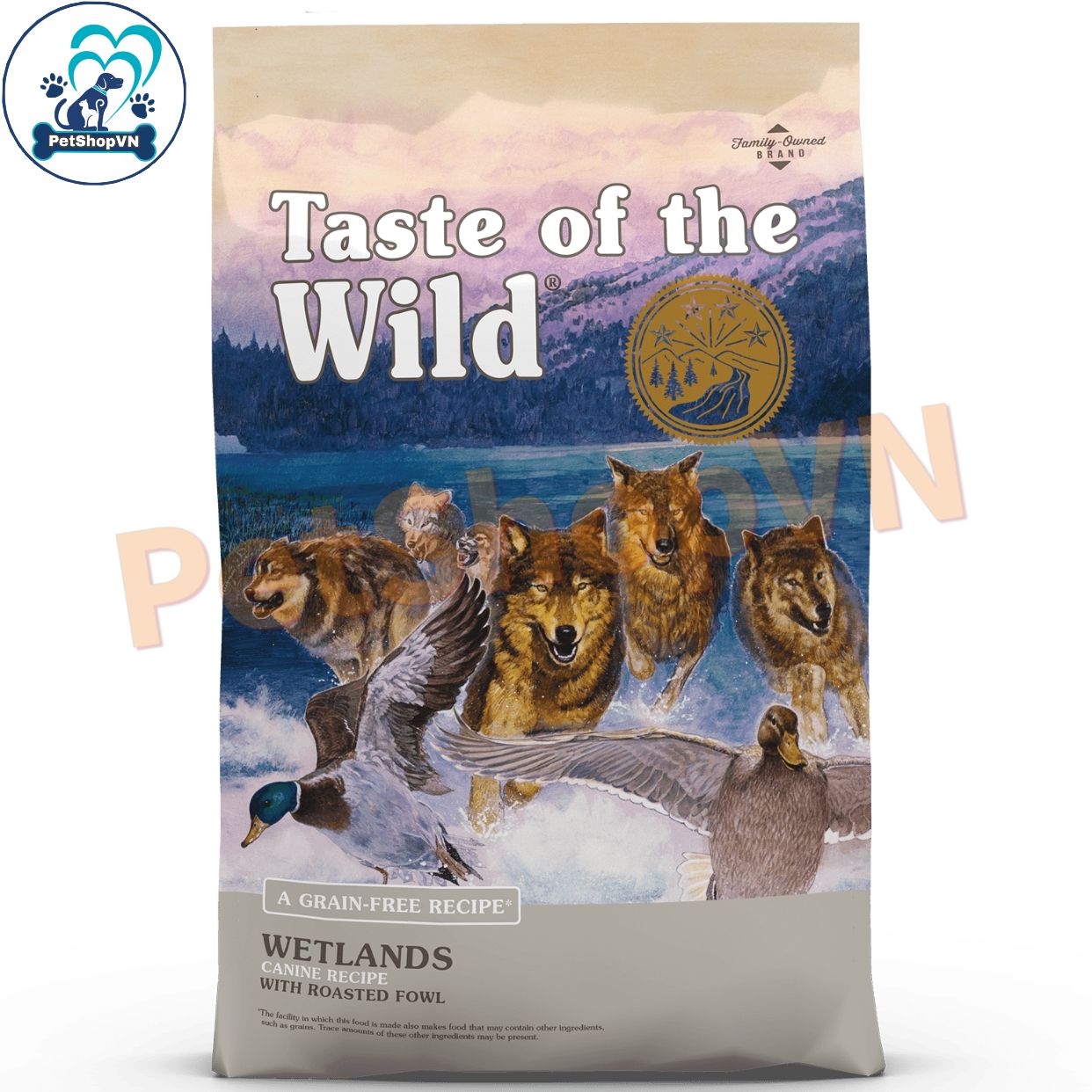 Thức Ăn Cho Chó Hạt TASTE OF THE WILD WETLANDS CANIN RECIPE Bao 12Kg Vị Thịt Chim Rừng