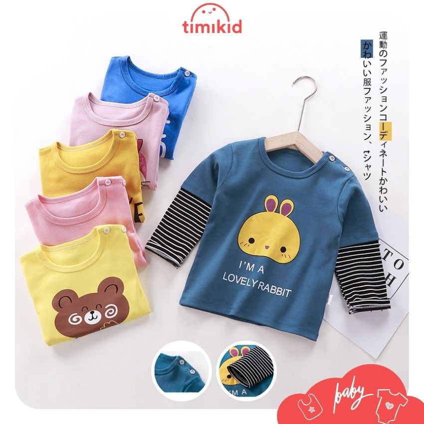 Áo thun dài tay - Áo phông dài tay cho bé gái LINK CARD - TIMIKID STORE