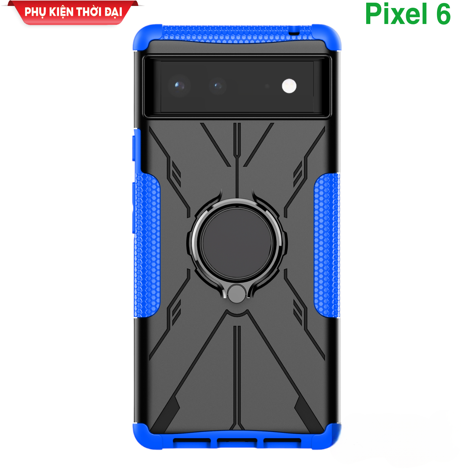 Ốp lưng Pixel 6 kiểu dáng gấu mecha Iring nhẫn hút ô tô chống sốc cao cấp