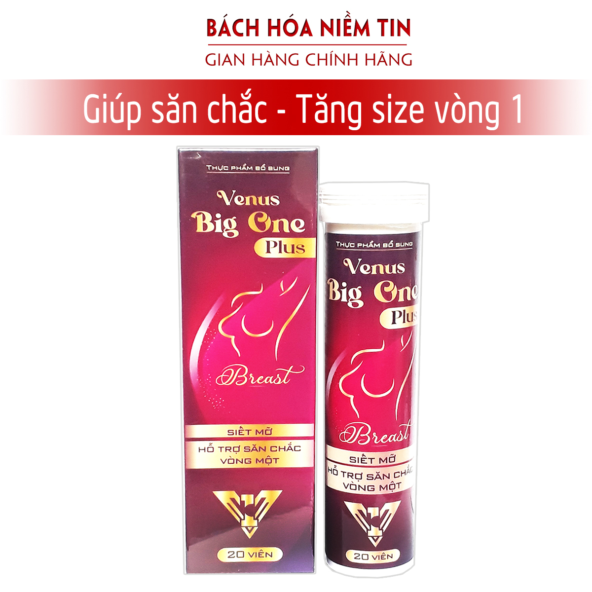 Viên sủi Love Lady tăng kích thước vòng 1 hỗ trợ nở ngực hồng nhũ hoa săn chắc ngực đẹp da tăng nội tiết tố nữ - Hộp 20 viên