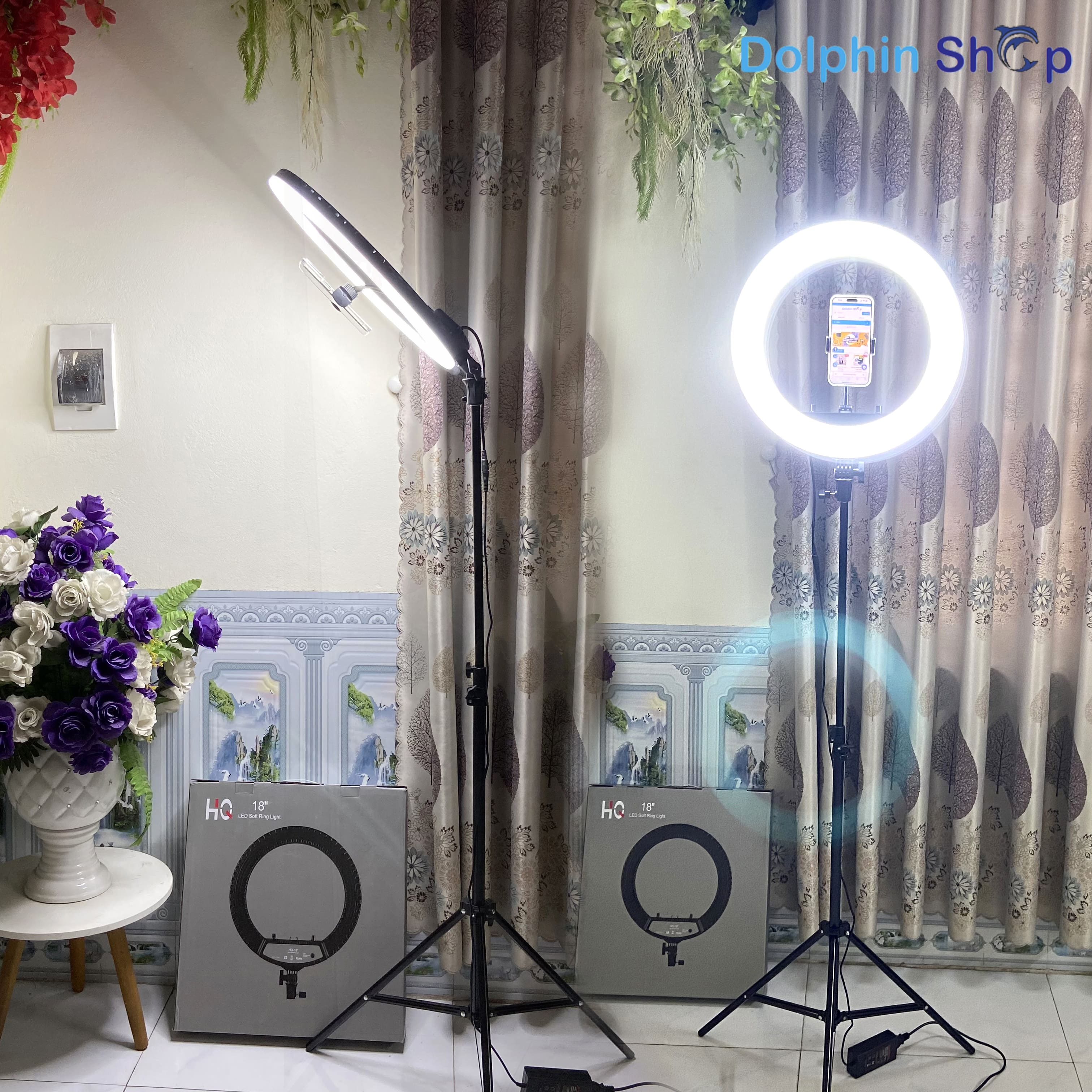Đèn livestream 45cm hq18 dành cho livestream bán hàng, makeup, phun xăm, quay video