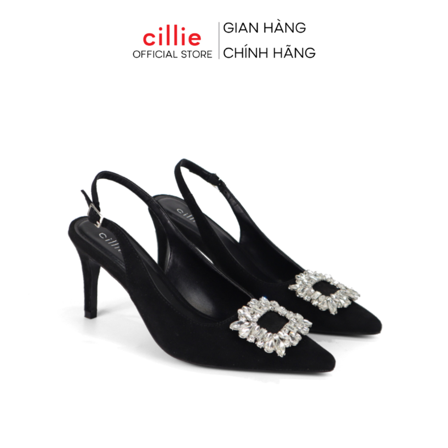 Giày cao gót mũi nhọn kiểu dáng slingback gót cao 8cm thanh lịch sang trọng Foxshop 1086