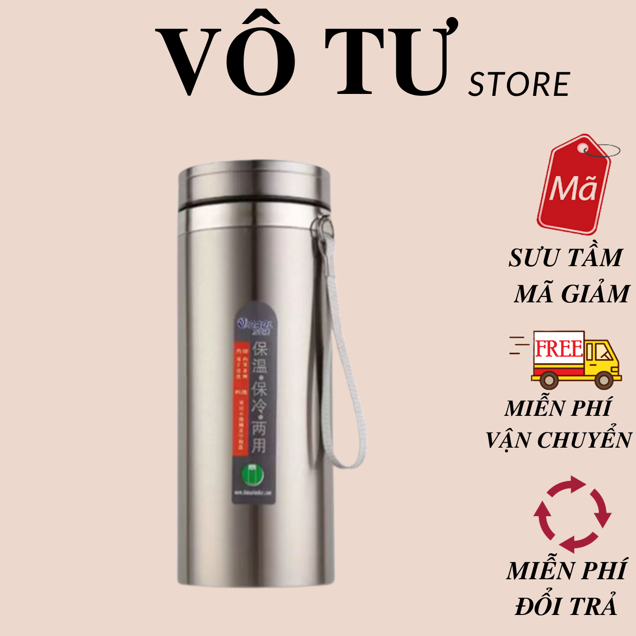 Bình Giữ Nhiệt Inox 304 1000ml Giữ Nhiệt Trên 12H T.H BAOL - Bình Giữ Nhiệt Nóng Lạnh Đều Được