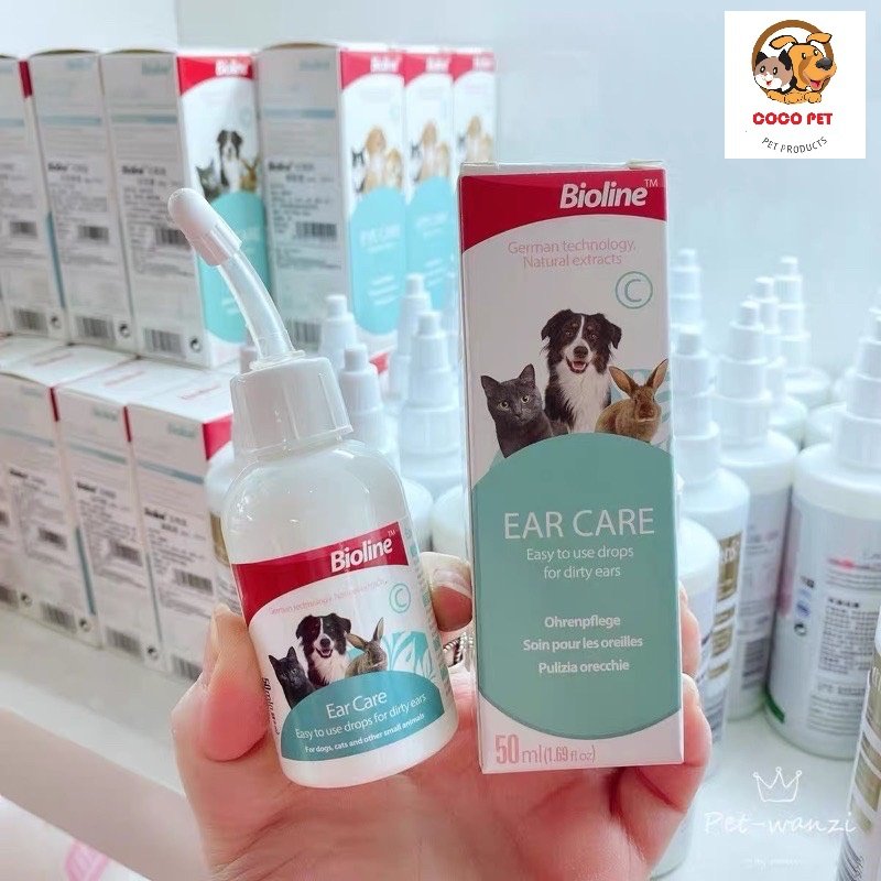 Nước Rửa Tai, Dung Dịch Vệ Sinh Tai BIOLINE 50ML Cho Chó Mèo Thú Cưng