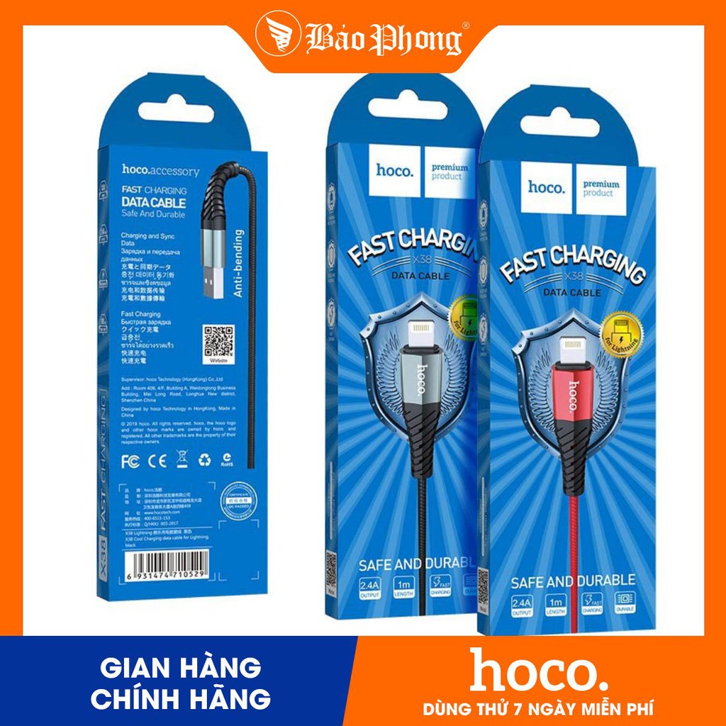 Dây cáp sạc x38 chân lightning / typec / micro