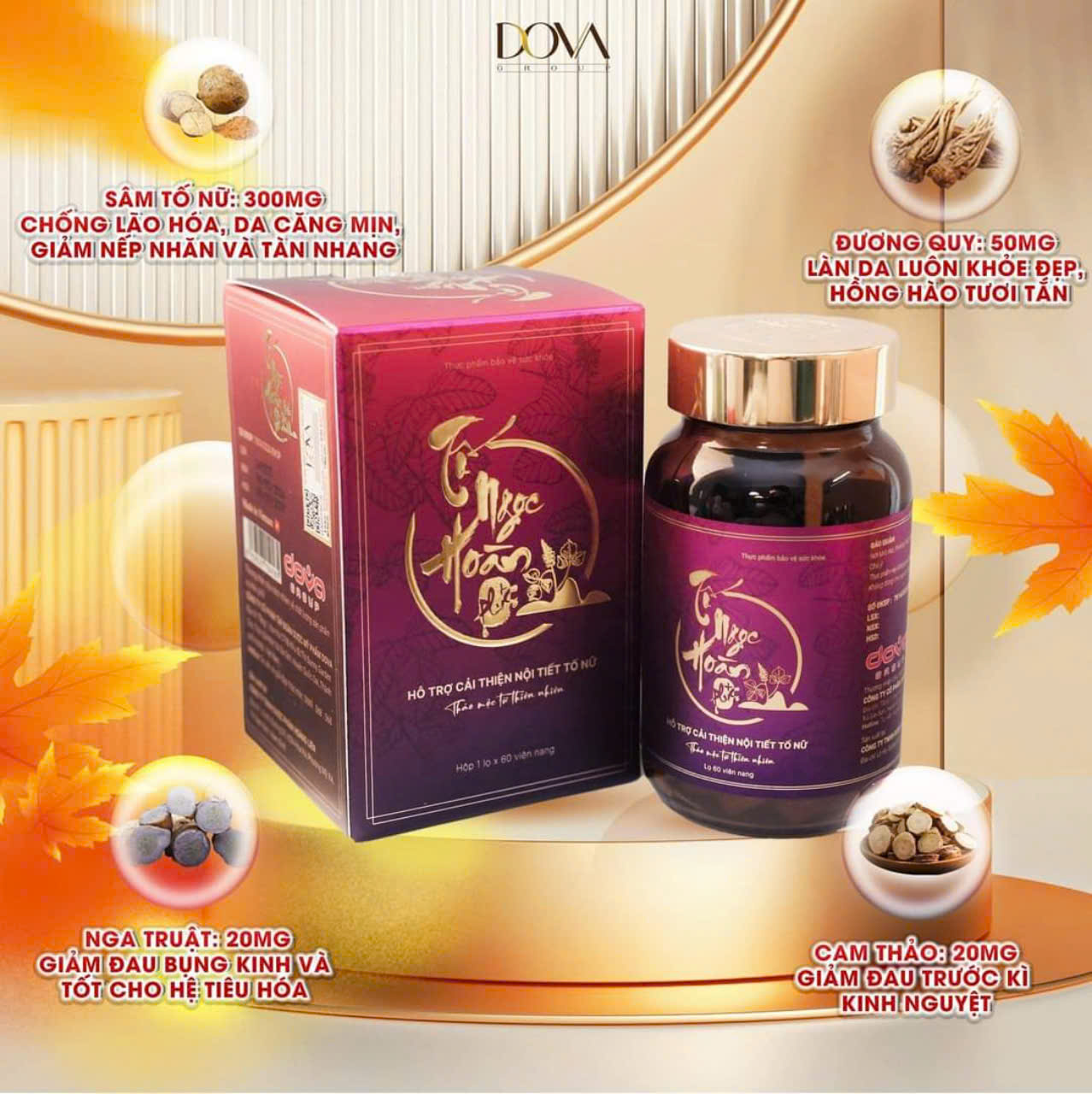 Tố Ngọc Hoàn Plus + Cân Bằng Nội Tiết Tố Nữ Giúp Trắng Da Mờ Nám