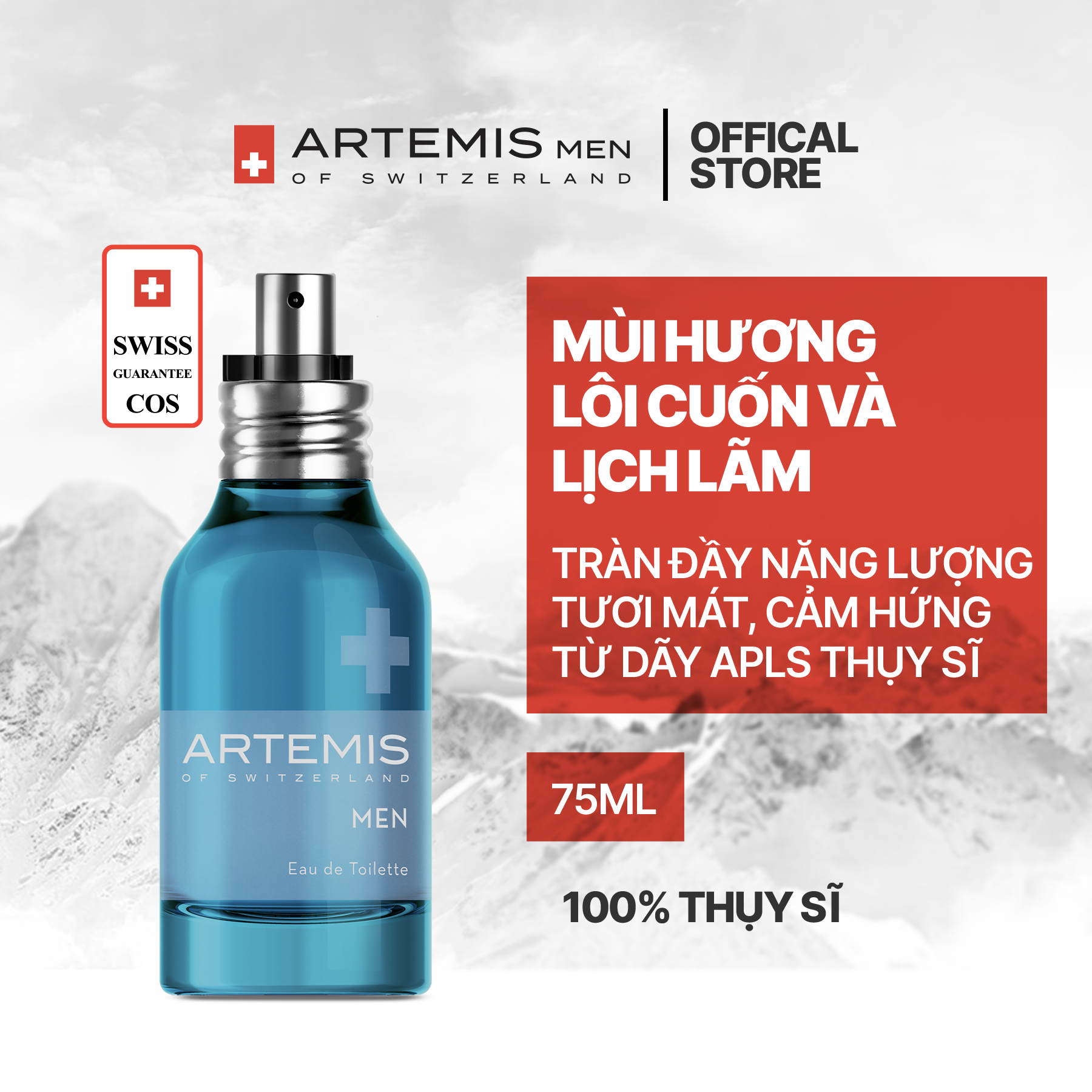 ARTEMIS MEN The Fragrance - Nước hoa dành cho nam giới - Mùi hương lịch lãm, tinh tế, tươi mát lưu hương 12 tiếng 75ml