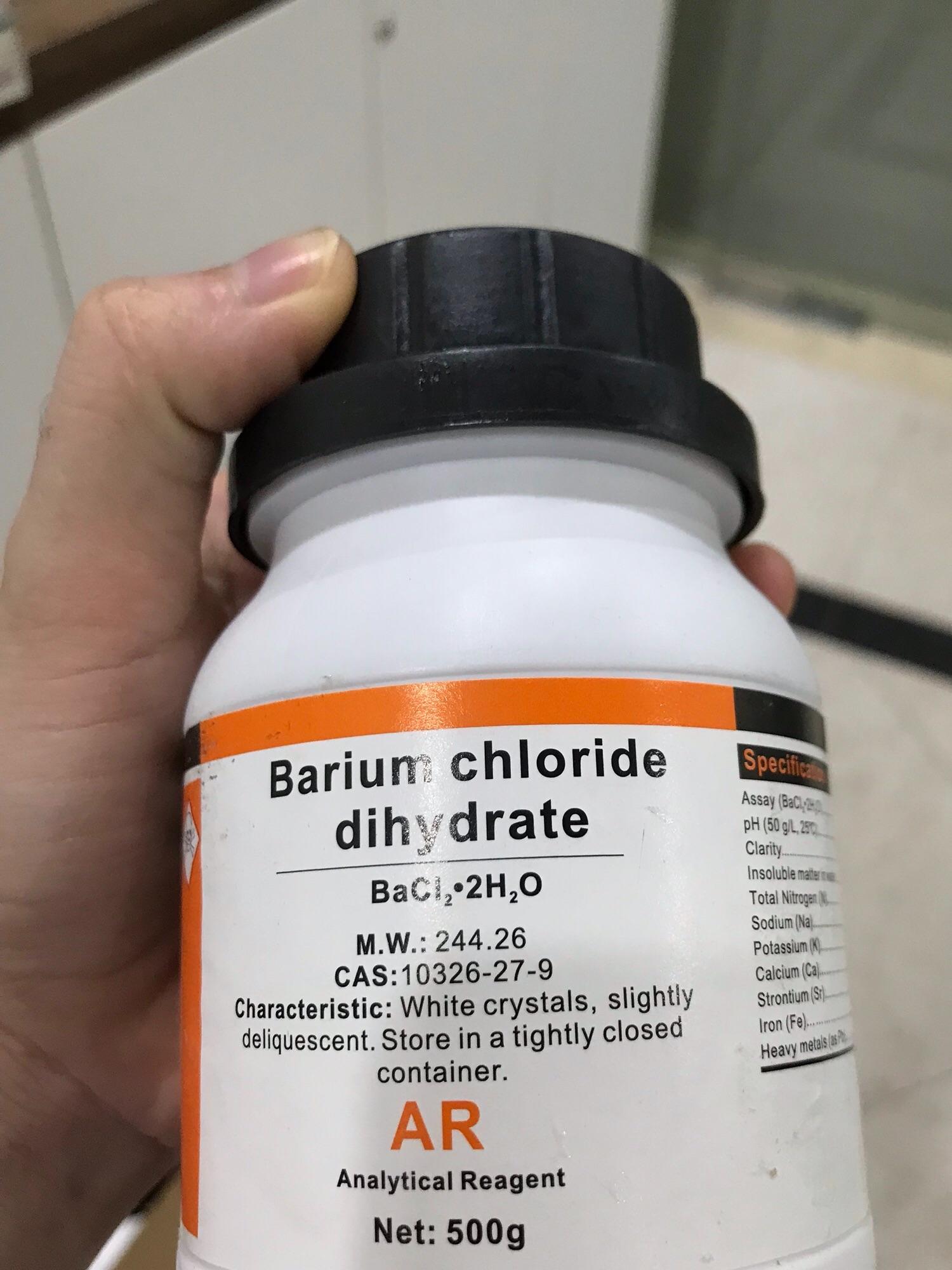 Barium chloride bacl2 lọ 500g bari clorua xilong tinh khiết cas 10326-27-9 bacl2.2h2o