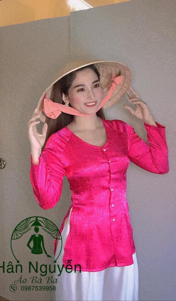 Áo bà ba gấm vân đá cổ tiim