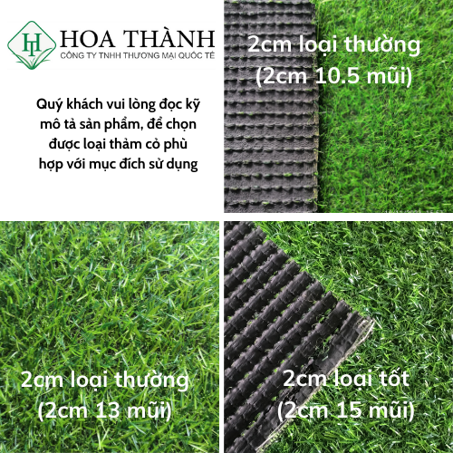Thảm cỏ nhân tạo 2cm giá rẻ