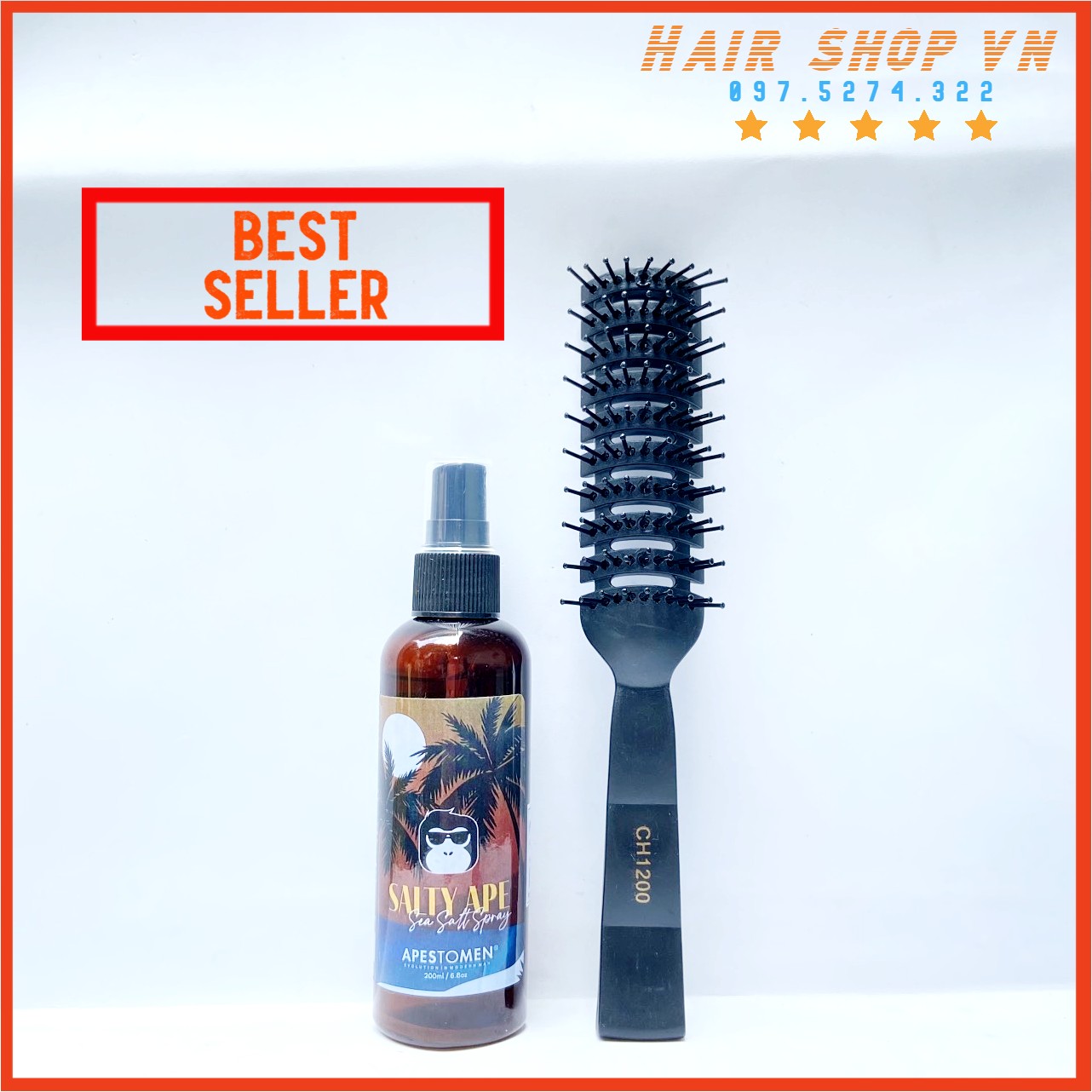 Xịt tạo phồng tóc Apestomen Salty Ape Sea Salt Spray 200ml