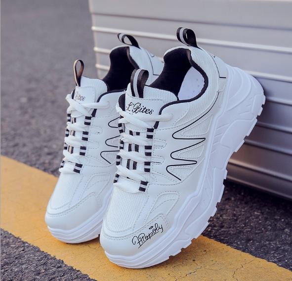 Giày Sneaker Nữ Giày Độn Đế Đẹp Vạch Sóng Sang Hong Mobile