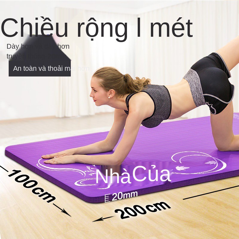 Thảm tập yoga dày 20mm cực dày, rộng 100cm, rộng 1m dài 2m, thảm tập thể dục thể thao, bảo vệ môi trường ngủ lớn mat
