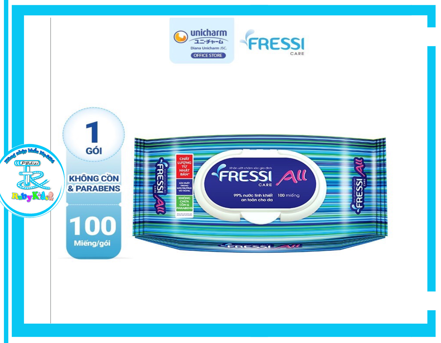 Khăn ướt Fressi Care All Nhật Bản 100 miếng
