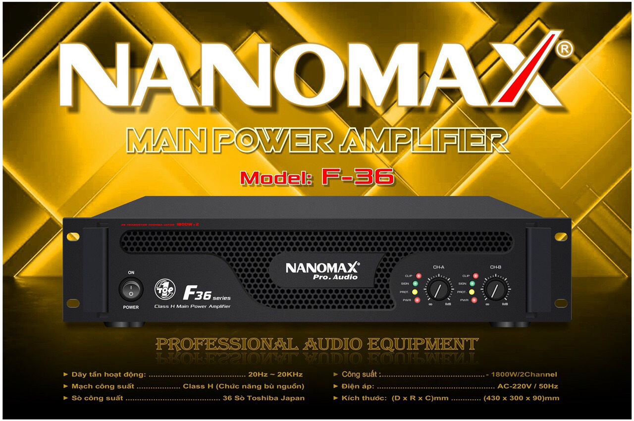 Cục đấy Nanomax F36 cs 3600w chạy 36 sò Janpan lớn