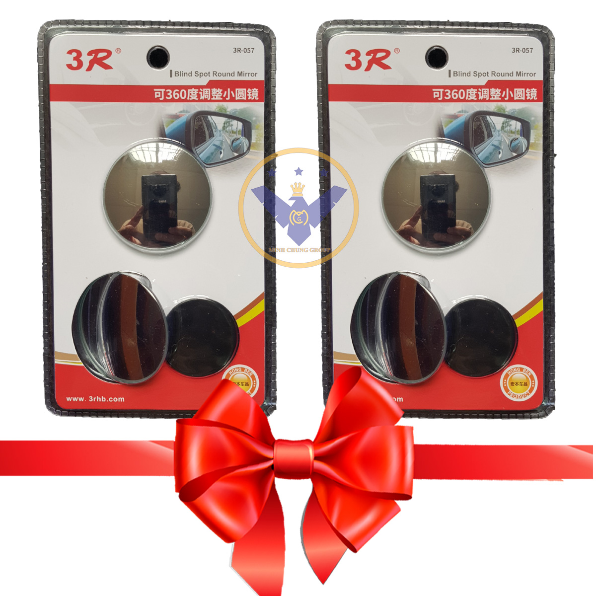 2 cặp gương cầu lồi chiếu hậu xóa điểm mù xe ô tô 3R - GCL-3R