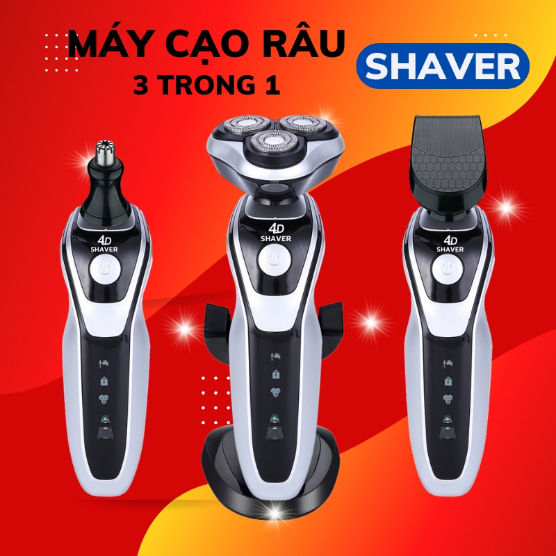 Máy cạo râu đa năng shaver sk1588 , máy cạo râu 3in 1 thông minh chống nước cao cấp
