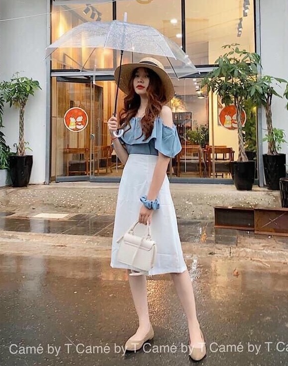 [MẪU MỚI] SET VÁY CHO NÀNG DẠO PHỐ THIẾT KẾ VỚI PHẦN ÁO 2 DÂY CÁNH BÈO THỜI TRANG SUNI