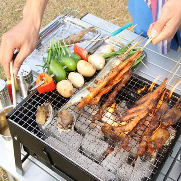 Bếp nướng than hoa không khói BBQ ngoài trời cao cấp, Bếp nướng than hoa vuông xếp gọn,Bếp Than Vuông Thế Hệ Mới, Bếp Nướng Không Khói chuyên dùng cho dã ngoại du lịch ngoài trời lò nướng than hoa, than củi. Bảo Hành 12 Tháng.