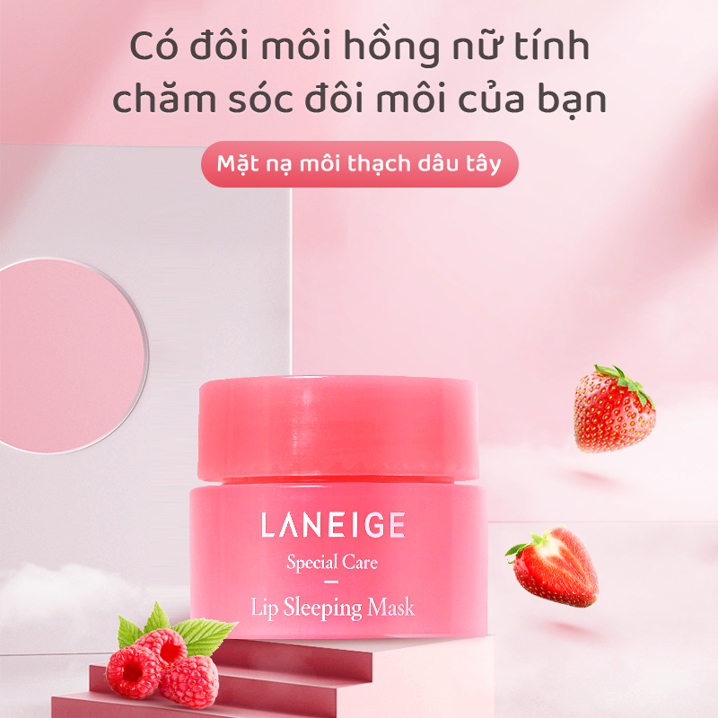 Mặt nạ ngủ môi và phục hồi môi thâm laneige lip sleeping mask, mặt nạ ngủ môi laneige berry 3g hd3406