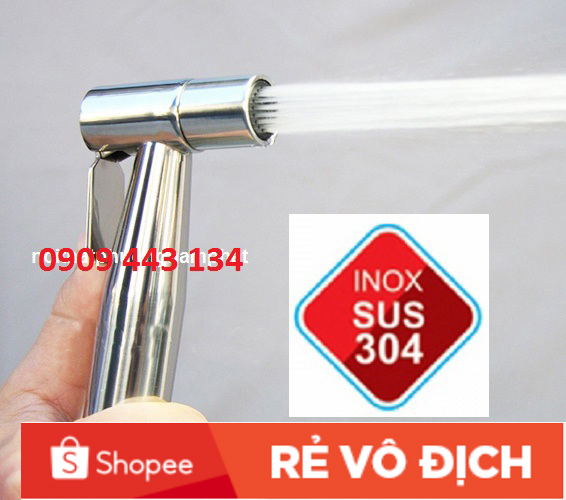 [HCM]Đầu Vòi Xịt Vệ Sinh Bồn Cầu Không Dây không cài VX25 Fotar inox 304 chống han gỉ tia nước mịn phun xa