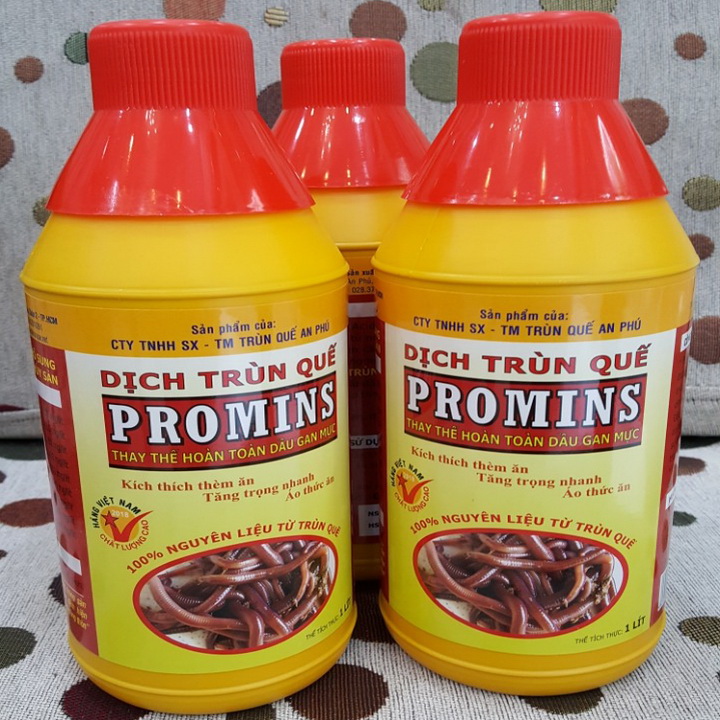 Combo 3 chai dịch trùn quế Promins cho cá tra