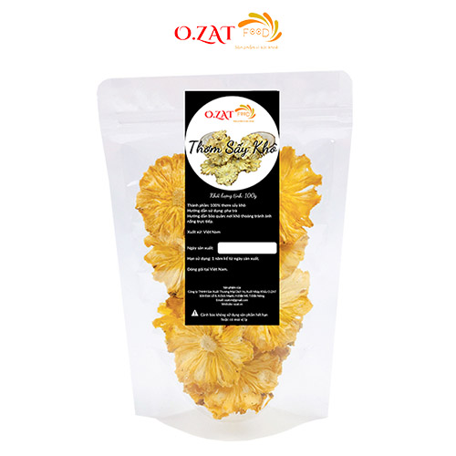 Dứa (Thơm/Khóm) cắt lát sấy khô O.ZAT 100g – nguyên liệu detox
