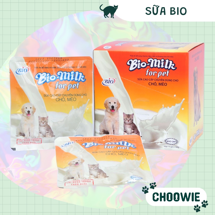 Sữa cho chó mèo mọi lứa tuổi Bio Milk 100 gram Choowie Pet Shop