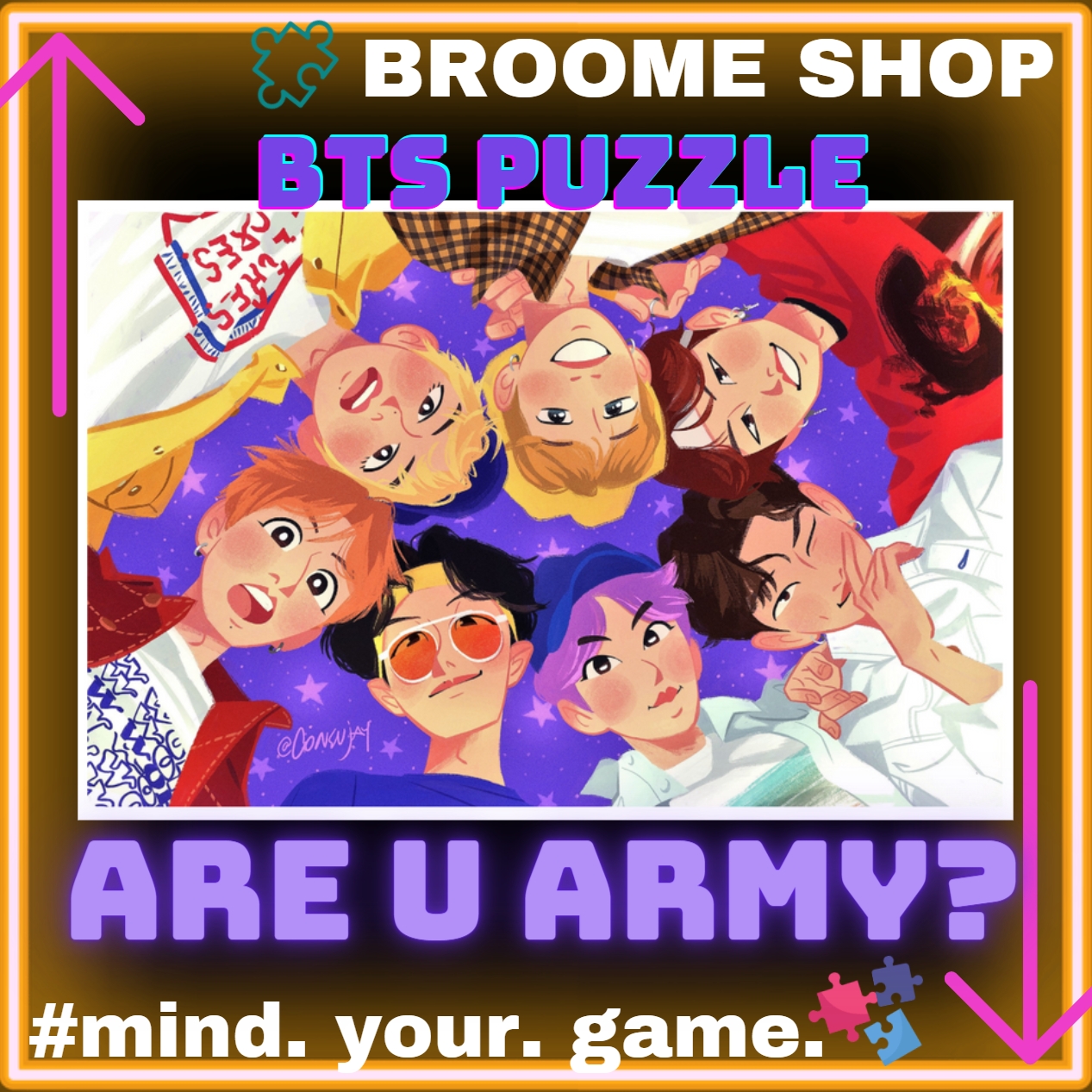 Bts mini puzzle tranh ghép hình 150 mảnh trang trí decor bàn nhóm nhạc bts 10x15cm bts army bangtan boys jin, suga, j-hope, rm, jimin, v, jungkook