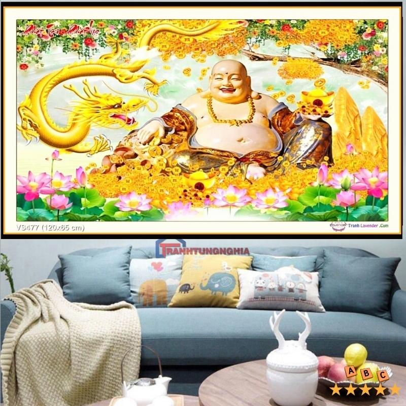Tranh đính đá phật di lạc VS389 VS477 90cm x 60m - 1m20 x 65cm