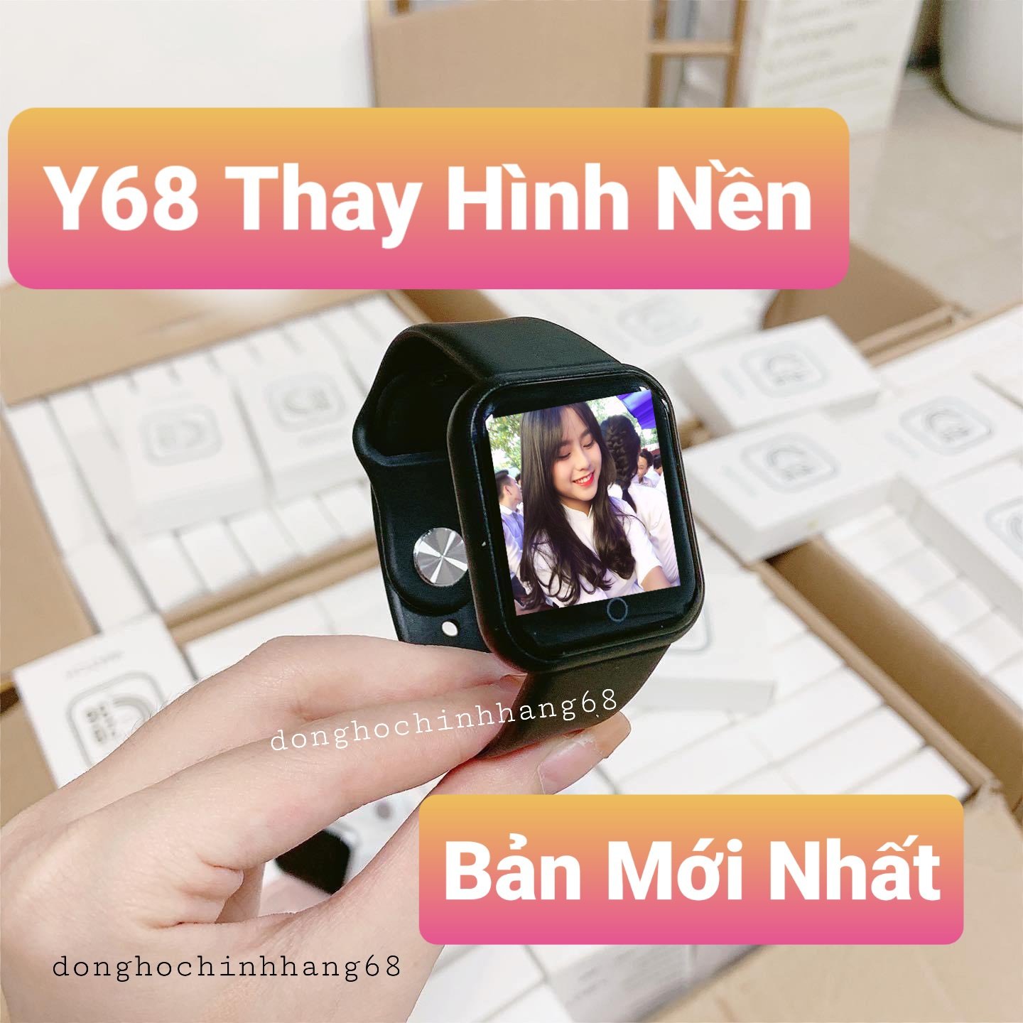 Y68 Đồng Hồ Thông Minh Y68 Thay Được Hình Nền ,Theo Dõi Sức Khỏe, Nhận Thông Báo Cuộc Gọi Và Nhiều Tính Năng Hấp Dẫn.