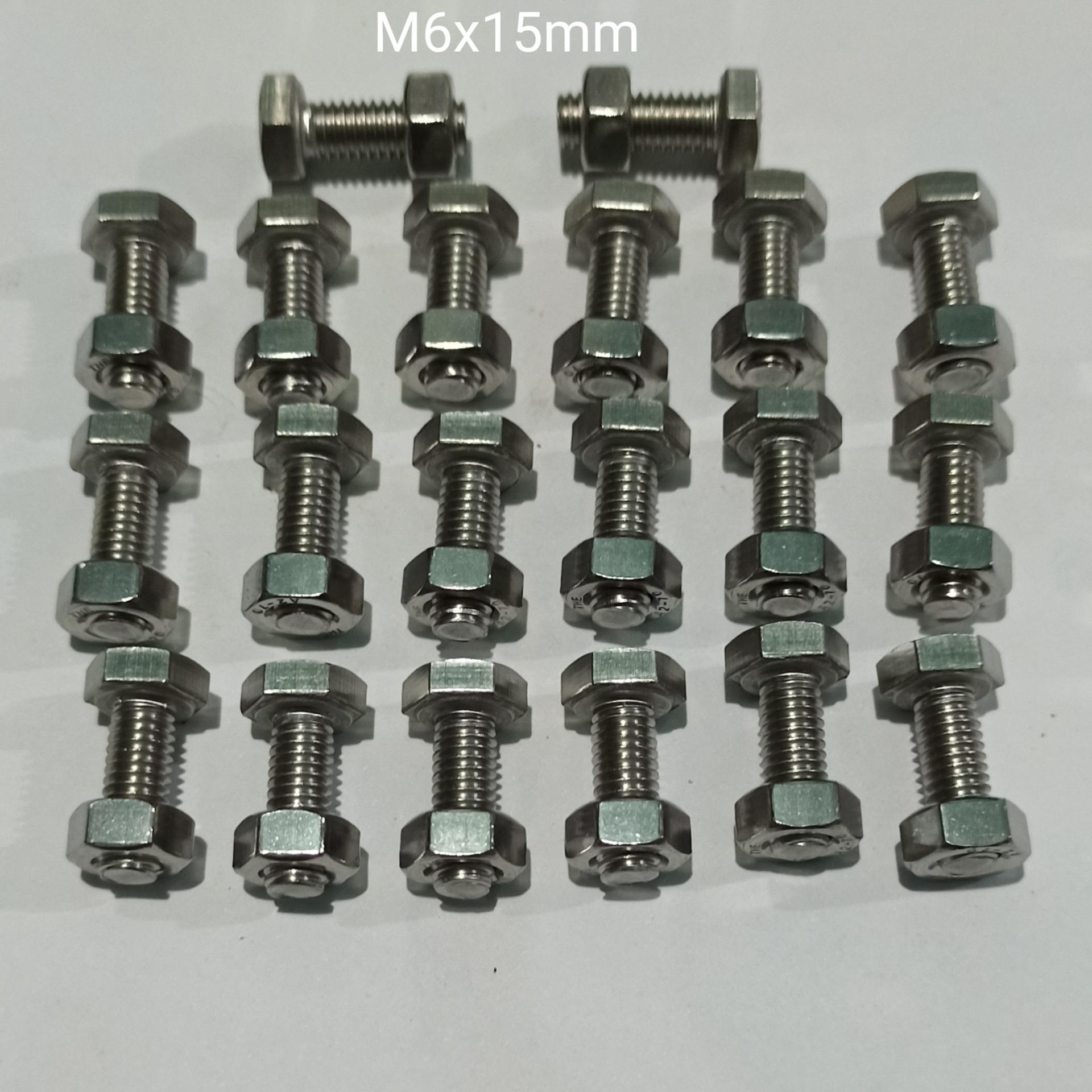 M6x15mm INOX 304 COMBO 20 Bu Long Con Tán ( 6 Li Một Phân Rưỡi )