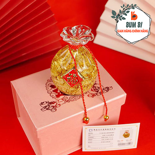 Đồ phong thủy, đồ may mắn hình quả thơm, ngân lượng, túi vàng dùng để trang trí bày biện trên bàn thờ, bàn thần tài - BUMSTORE