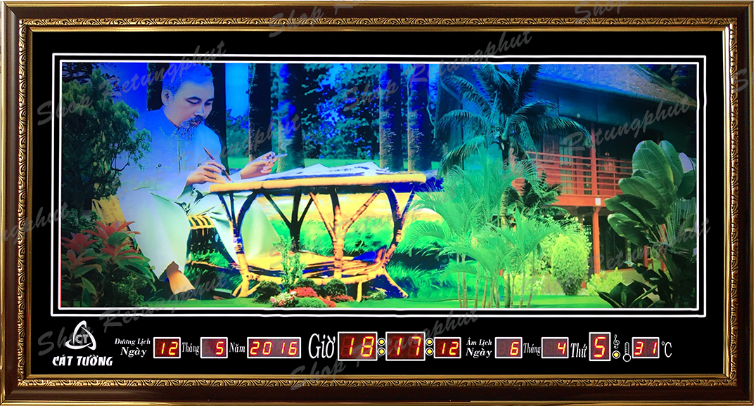 Đồng hồ Lịch Vạn Niên điện tử treo tường - TRANH 86617 (KT 86x45x7cm)_Có 2 Loại (Không Remote Đèn Và Có Remote Đèn)