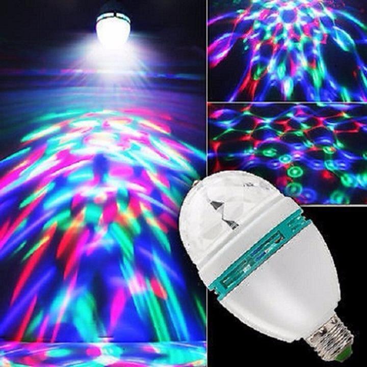 Cầu quay led pha lê 7 màu cảm ứng âm thanh đuôi e27