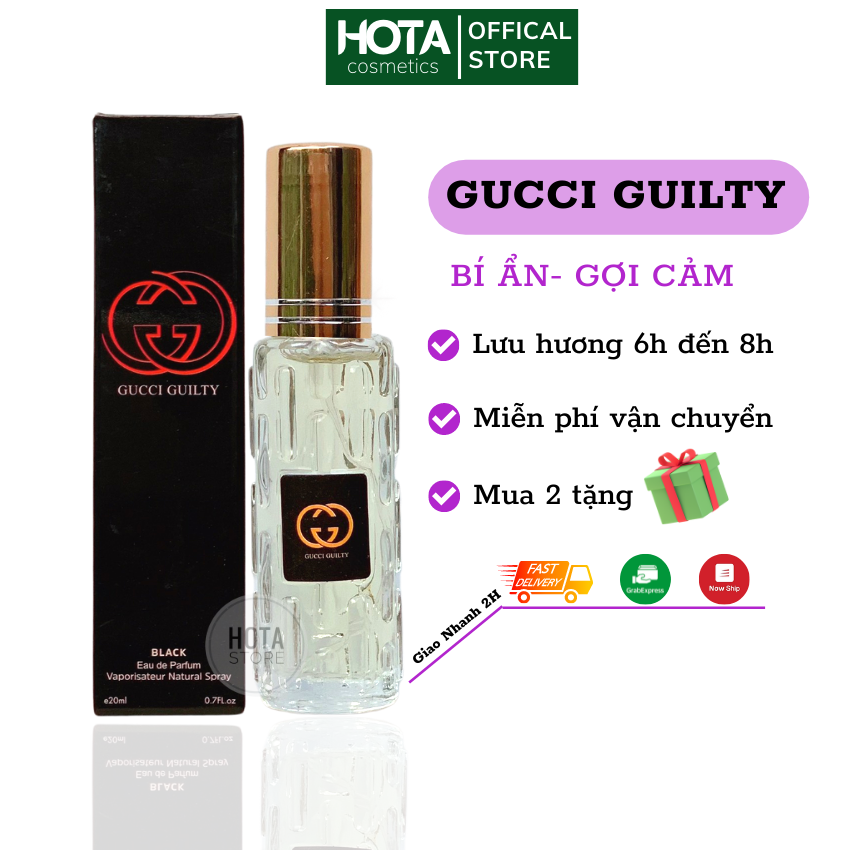 Nước hoa Gucci Guilty nam thơm lâu, lưu hương 6h-8h nước hoa unisex mùi chuẩn gucci black nhẹ nhàng nam nữ đều thích hợp dạng xịt 20ml