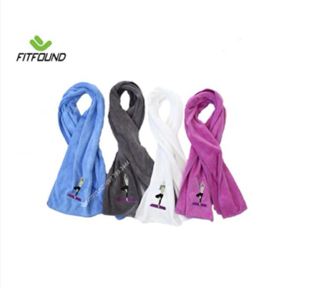 Khăn cotton thể thao lau thấm mồ hôi thêu hình cô gái tập yoga Fitfound