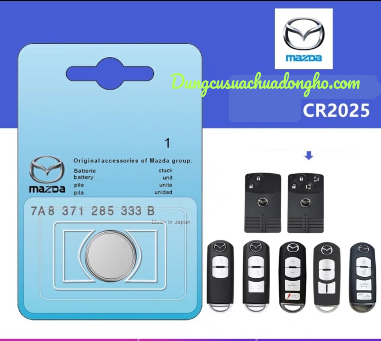 Pin chìa khóa xe ô tô mazda