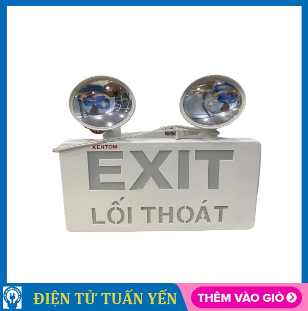 Đèn sạc khẩn cấp Kentom KT-730 kết hợp đèn exit lối thoát tiện lợi, ánh sáng mạnh xuyên qua khói - Hàng chính hãng